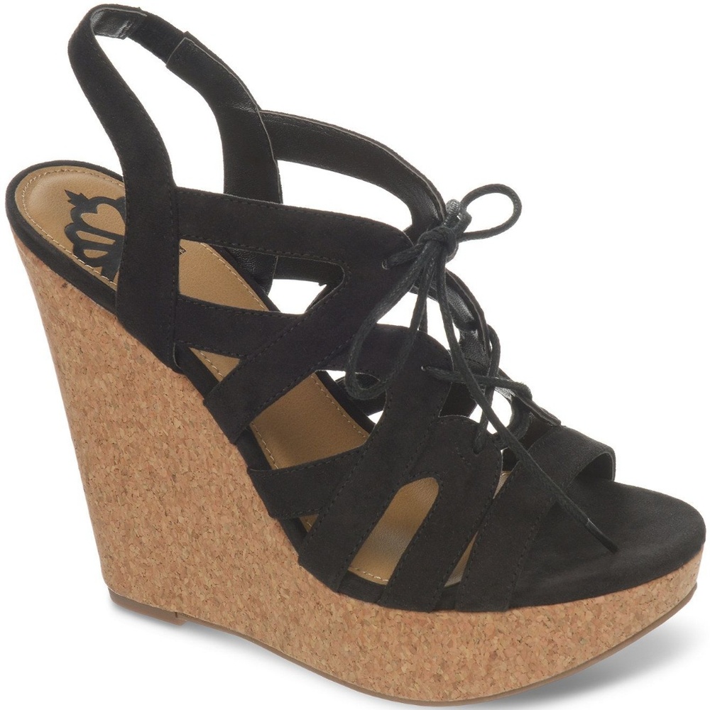 Fergalicious Lace Up Ghillie Wedge Sandal